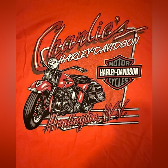 NWT Harley-Davidson 2007 Vibrant Orange Motorcycle Tee w/Dragon Motif size XL - Picture 2 of 7